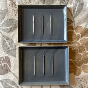 (Canvas Brand) Shell Bisque Ceramic Soap Dish (Set of 2) - Blue